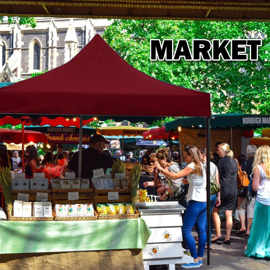 3x3m Pop Up Gazebo Outdoor Tent Folding Marquee Party Camping Market Canopy - red โ image 5