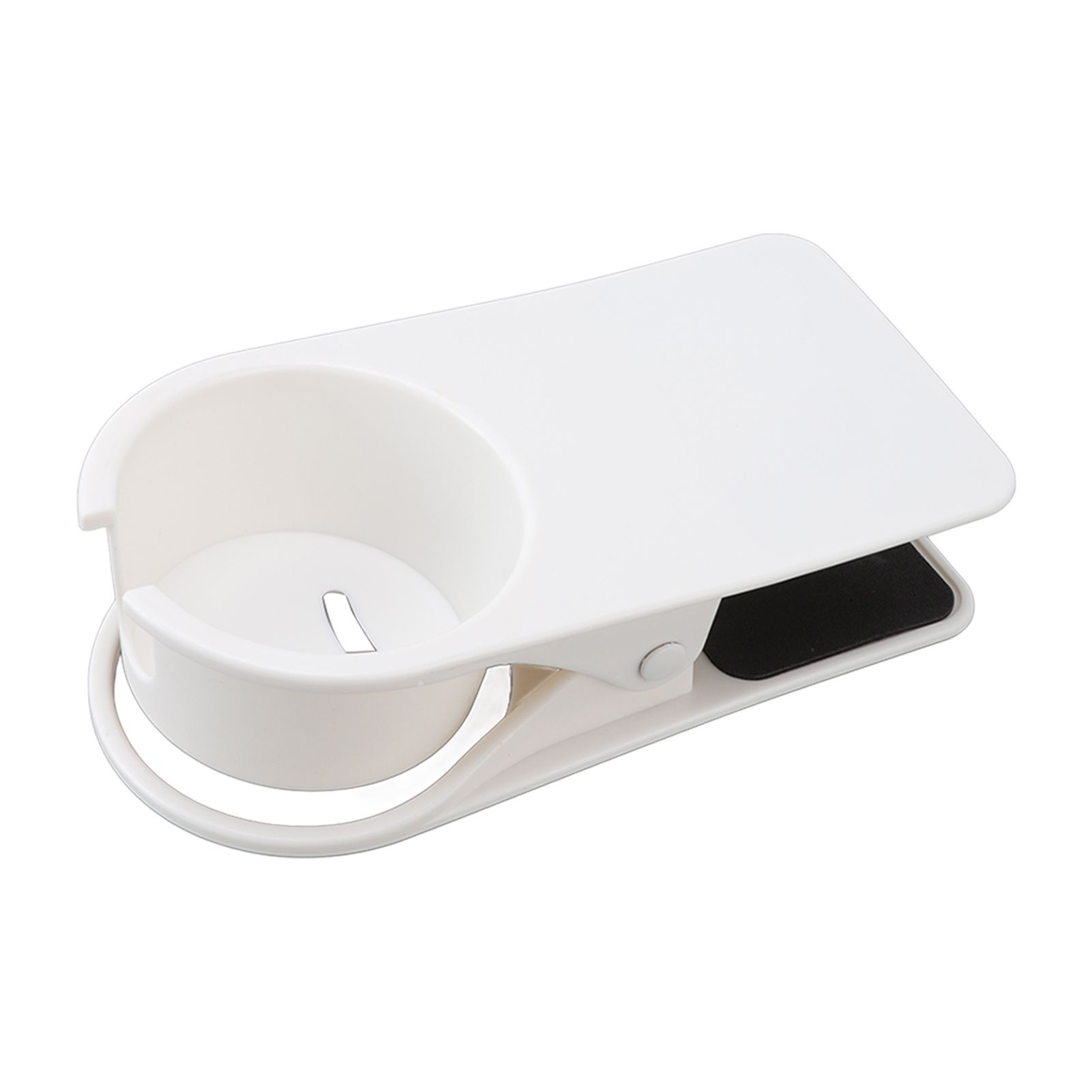 Cup Holder Clip Desk Side Glass Mug Bottle Clamp Stand Plastic for Home Office Storage White — image 5