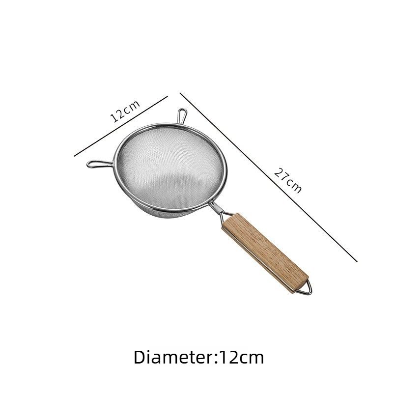 Large Stainless Steel Strainer Colander – Household Kitchen Sieve, 12cm Diameter