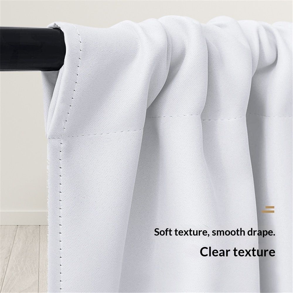 Small Window Curtains White Short 40*60cm Length Semi Blackout for Kitchen Bathroom Door Laundry Room 2pcs — image 2