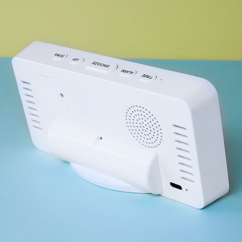Digital Bedside Time Temperature Function, Adjustable Brightness Mirror Surface Led Display Alarm Clock for Home — image 3