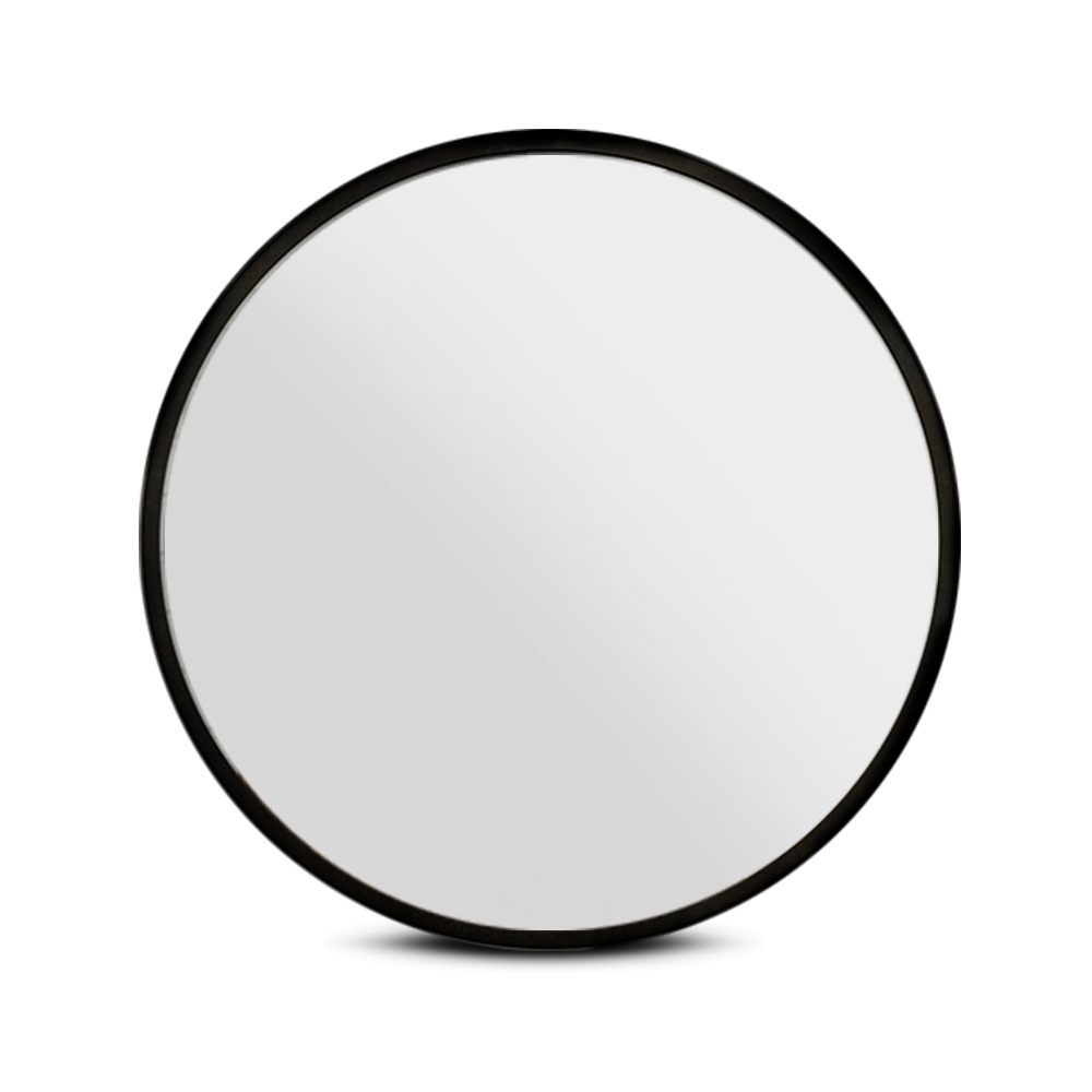 Embellir Wall Mirror Makeup 60cm Home Decor Framed Mirrors Bathroom Round Black — image 3