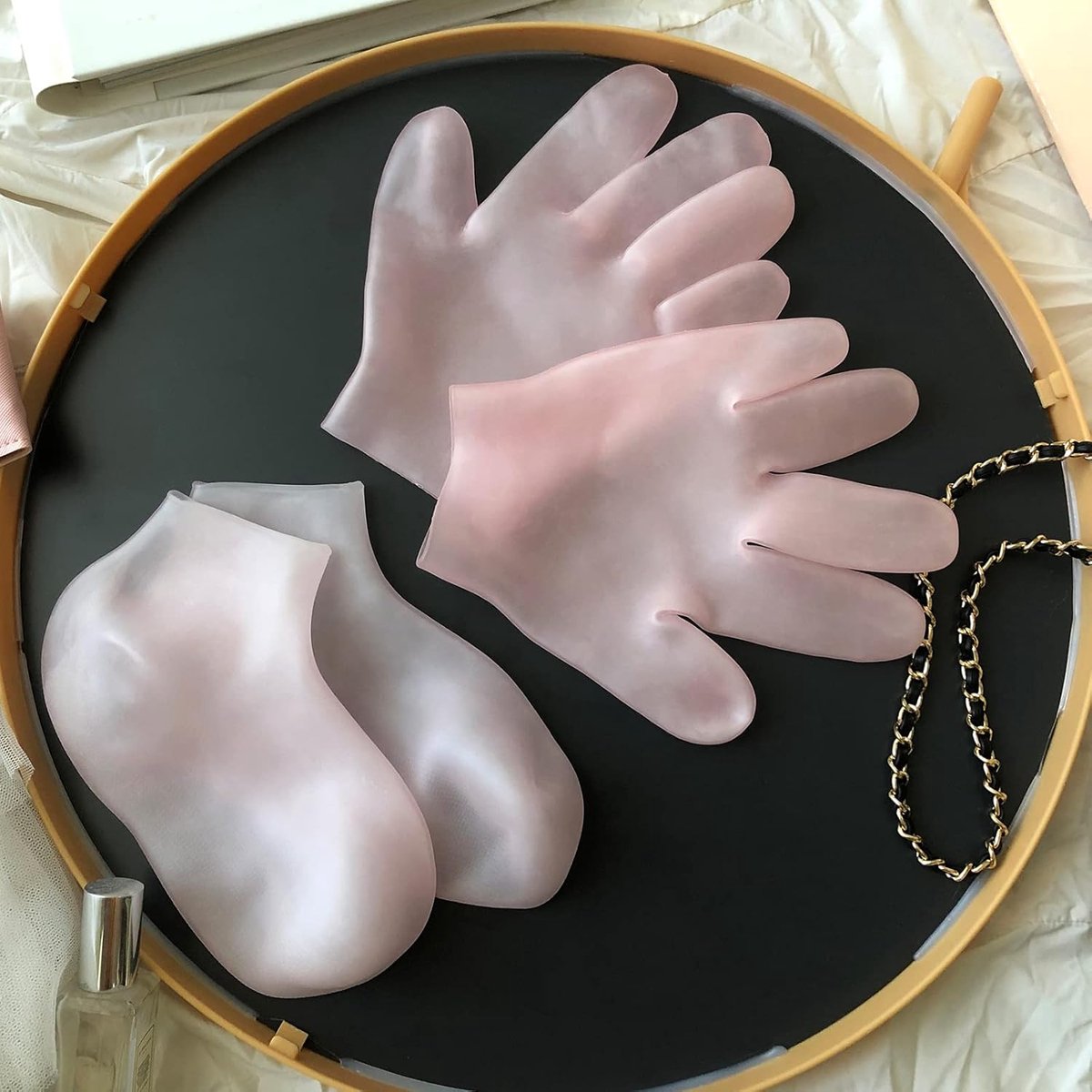 Silicone Socks - 1 Pair Foot Covers + 1 Pair Hand Masks - Foot Glove Set - Silicone - Soft - Hand and Foot Coverings - Moisturizing Socks - Moisturizing — image 5