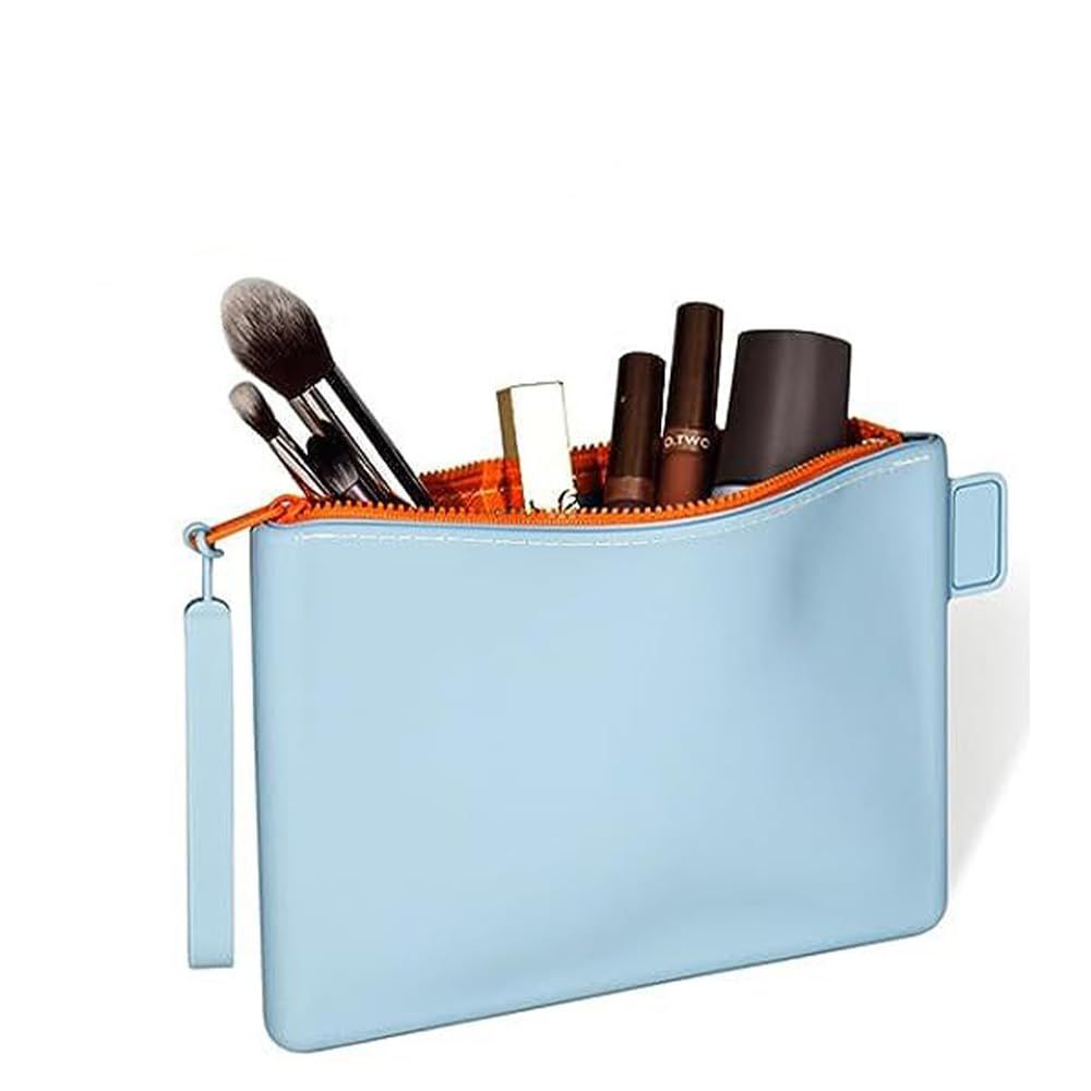 Silicone Small Makeup Bag Pouch for Purse, Small Cosmetic Travel Bag Zipper Pouch Waterproof Mini Coin Purse Portable Makeup — image 2