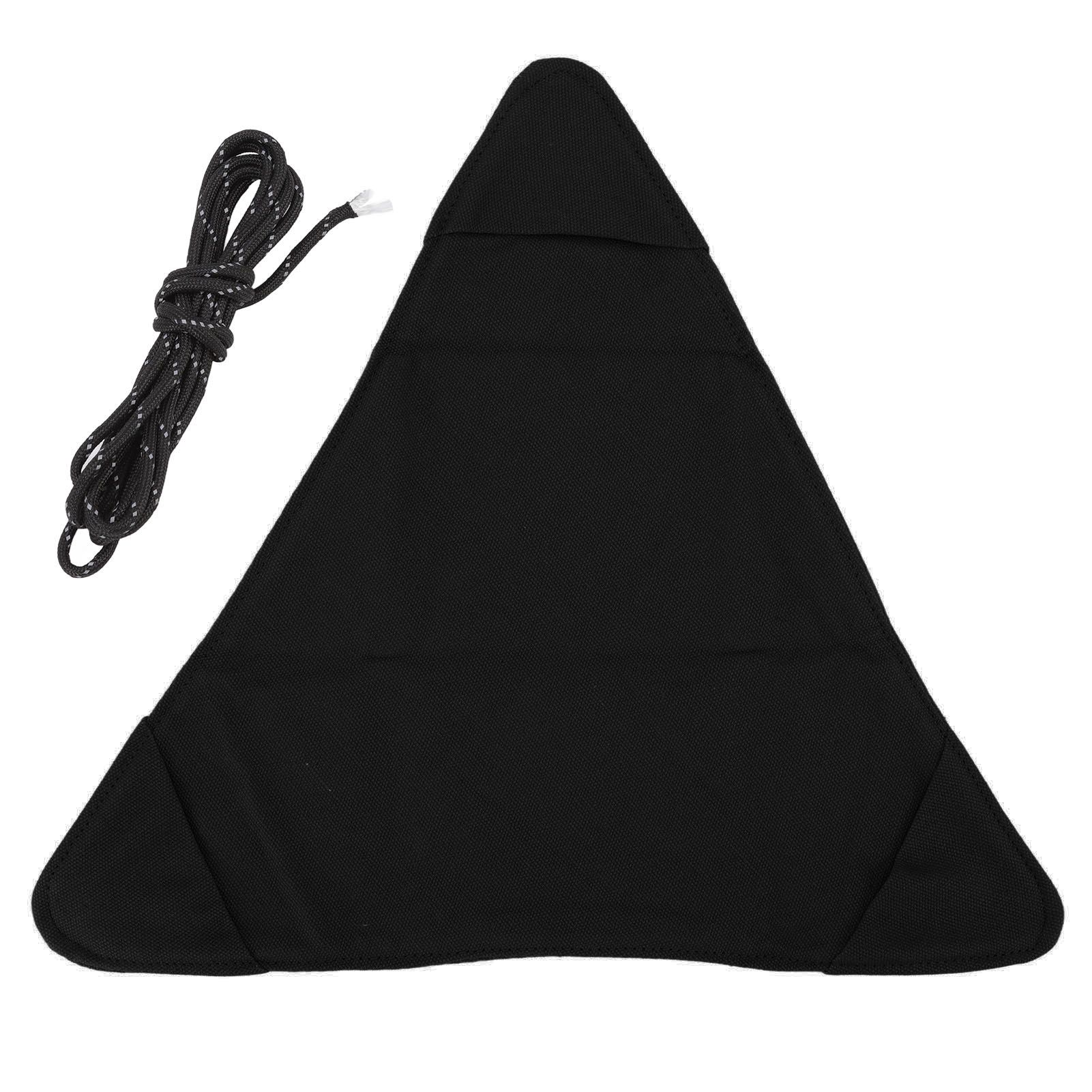 Tripod Stool Cloth Portable Foldable Triangle Stool Cloth Handcraft Anti Scratch Canvas Camping Stool Cloth for Fishing Black — image 2