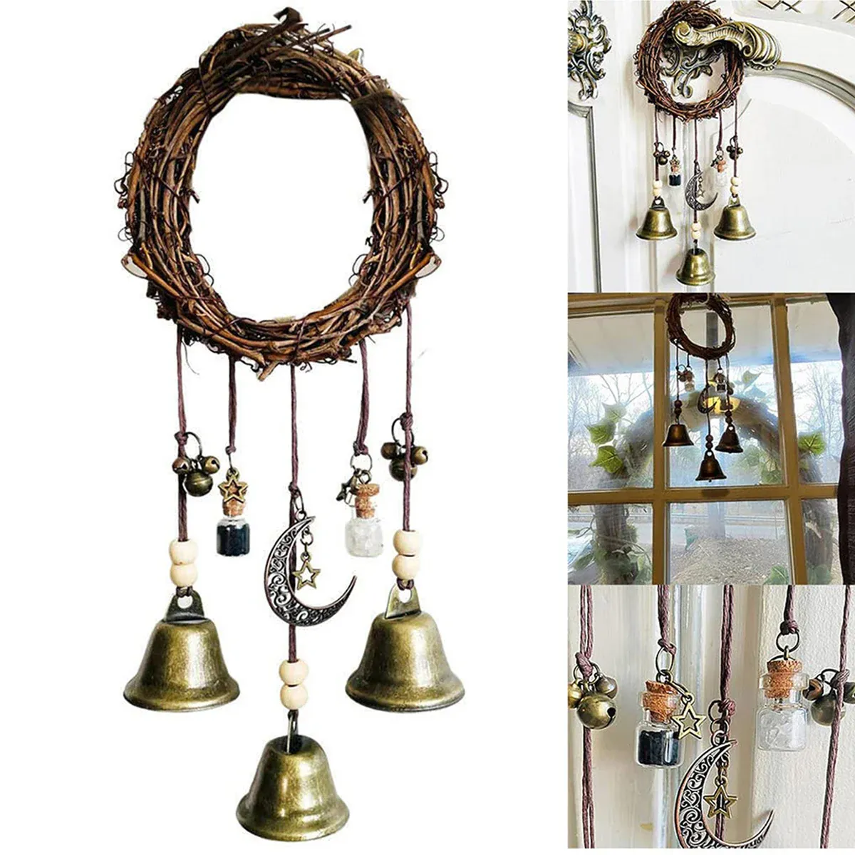 Wall Hanging Bohemian Door Handle Decoration Witch Bells for Home Festival Decor — image 6