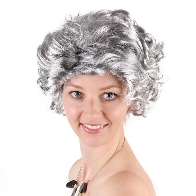 Grandmother Wig Grey Silver Curls Grandma Granny Old Lady Woman Costume Party — image 6