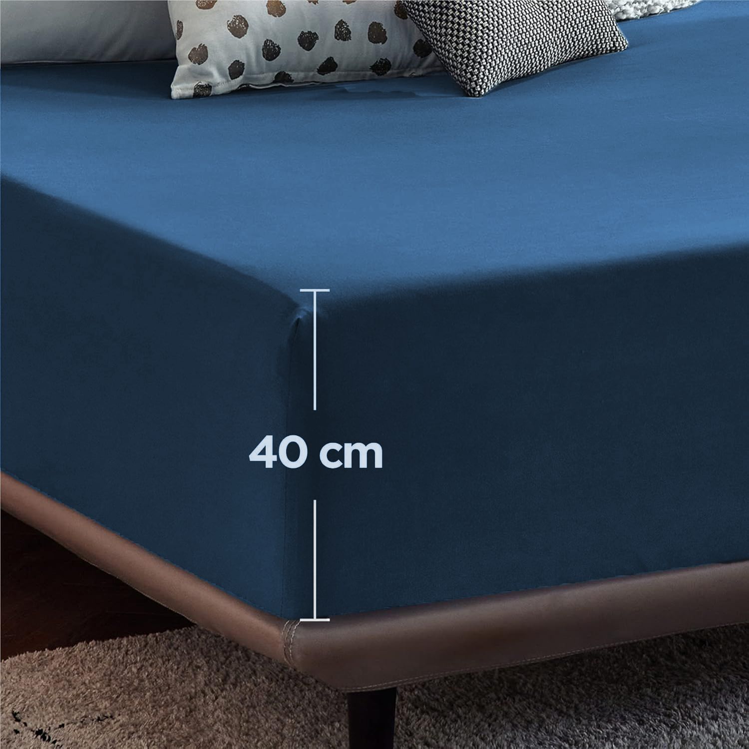 2000TC Hotel Quality Fitted Sheets - 2 Piece Fitted Sheets -Breathable Bedding - Wrinkle, Fade, Stain Resistant- 16inch/40cm Deep Pocket Fitted Bed — image 5