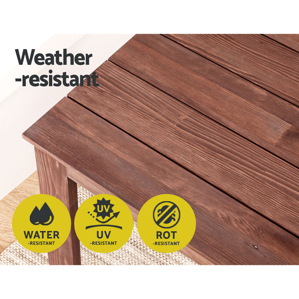Gardeon Coffee Side Table Wooden Desk Outdoor Furniture Camping Garden Brown — image 6
