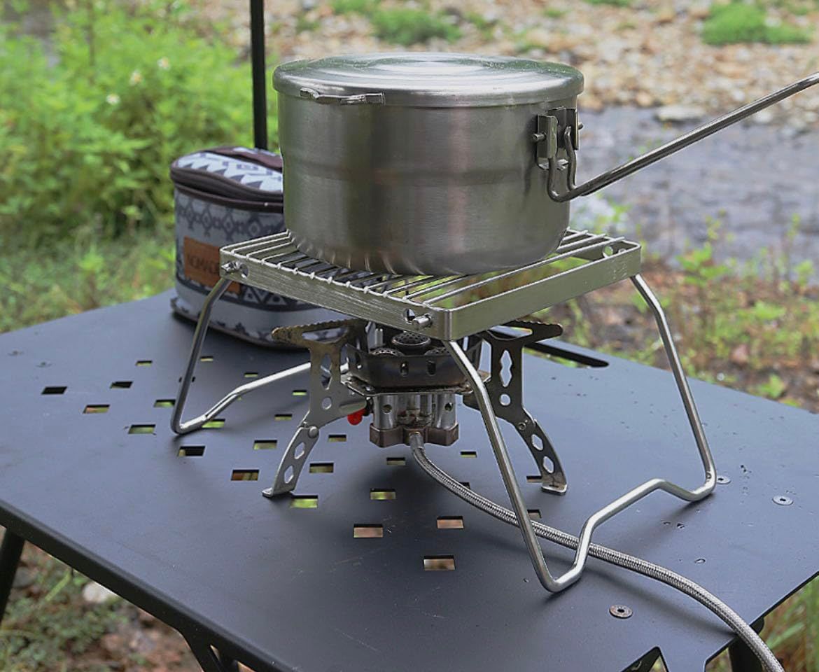 Foldable Legs-Stainless Steel Grill Grate for Gas Stove-Ultralight mini Campfire Stand-Portable Grill Grid for Backpacking/Camping — image 4