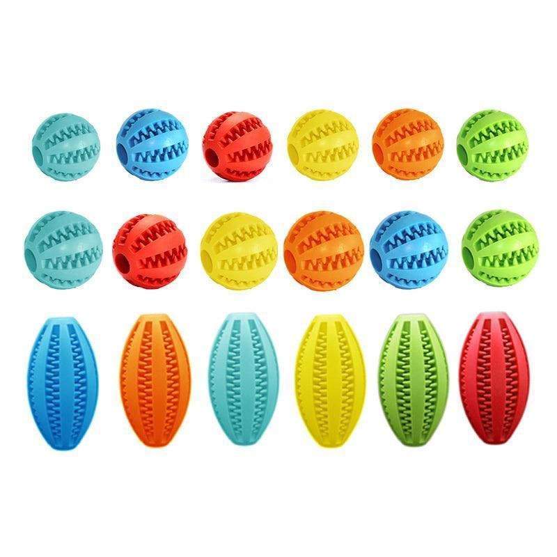 Dog Chew Toy Rubber Ball Treat Dispenser Dental Cleaning Training Play Ball - Orange Spherical (Small) — image 3