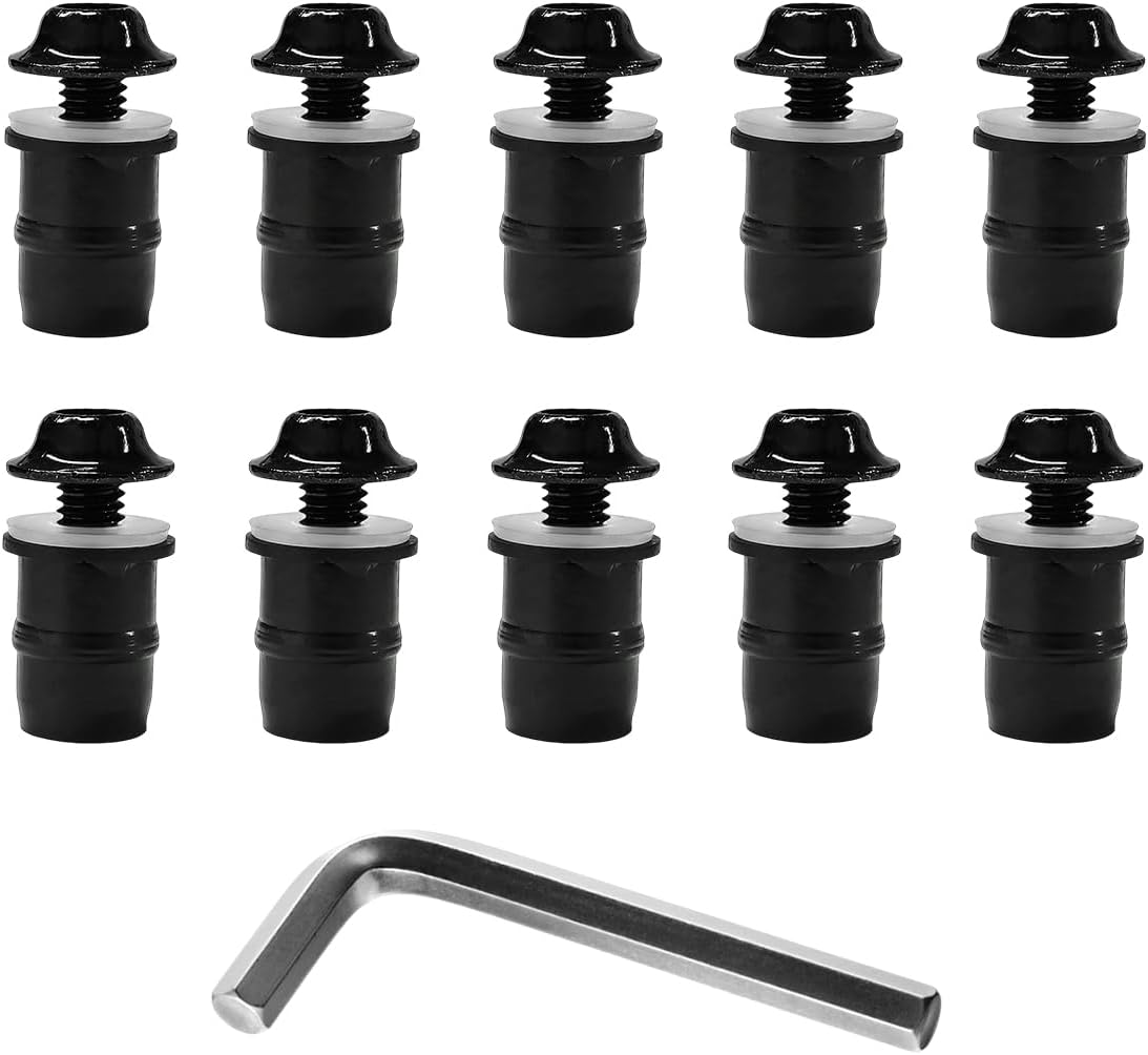 10 PCS Motorcycle Windshield Bolt Screw Kit, Aluminum Alloy Windscreen Mounting Bolt Screws, Universal Windshield Screws Bolts Nuts for Motorcycle Fairings