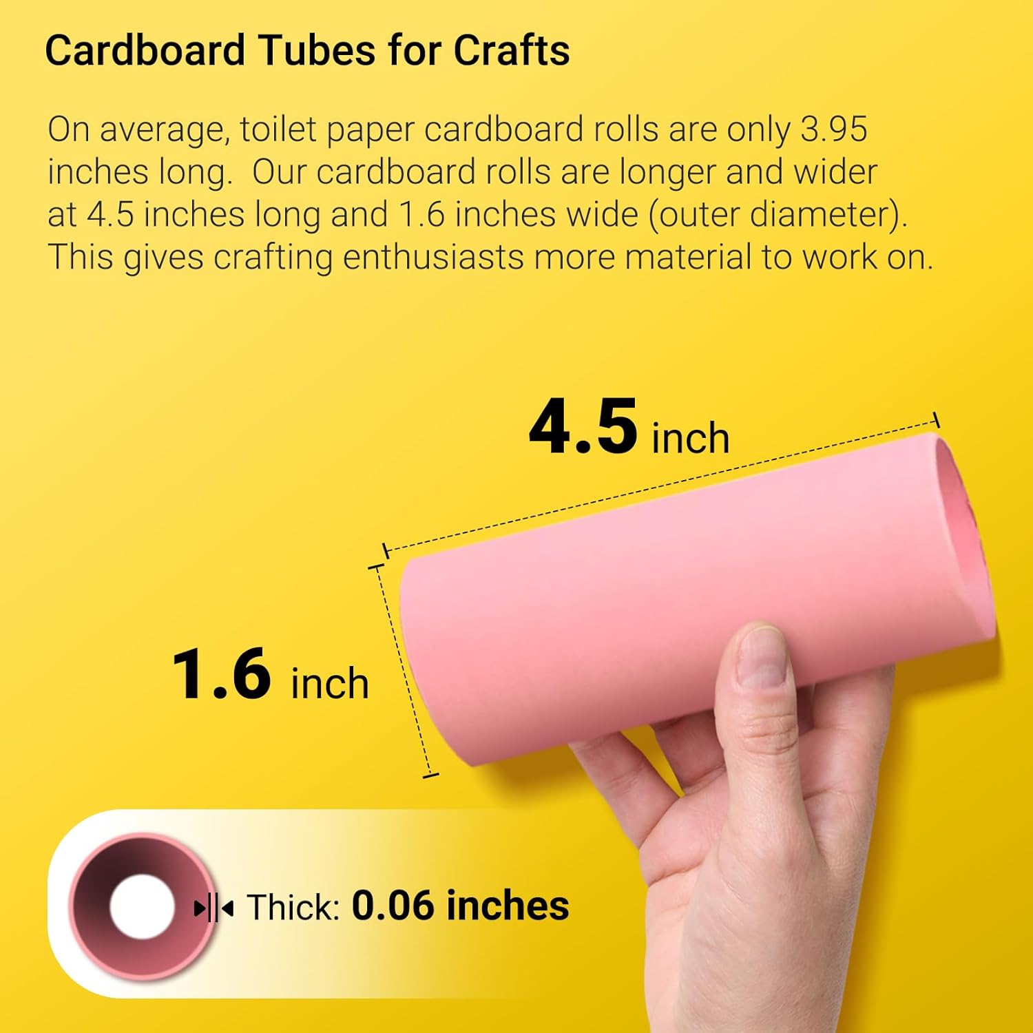 30-Pack Thick Craft Rolls, Multicolored Round Cardboard Tubes for Crafts, 4.5 x 1.5 inches Cardboard Craft Rolls in 6 Colors, Large Classroom Pack Paper Tube — image 2