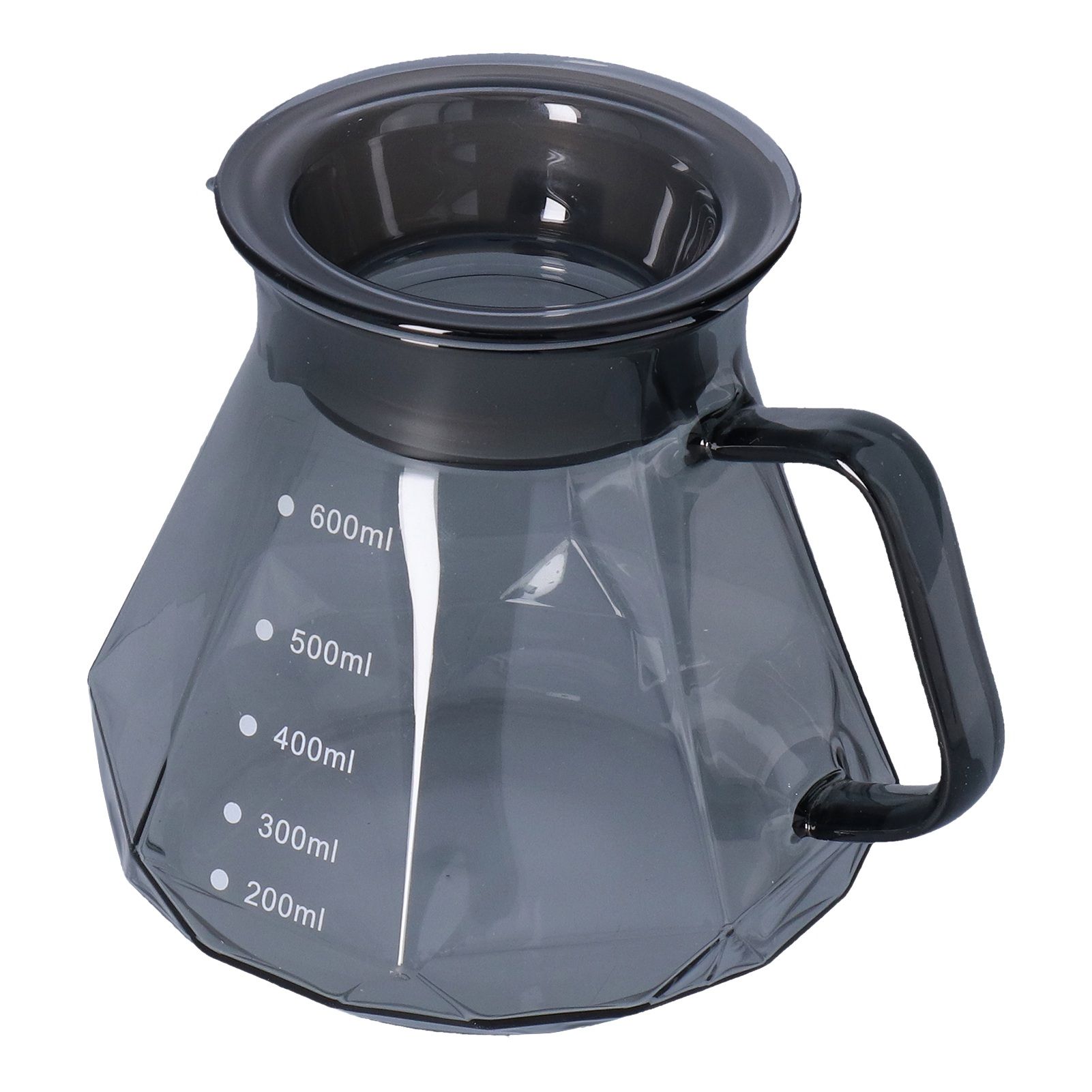 Coffee Kettle Heat Resistant Coffee Sharing Pot Transparent Black Glass Tea Pot for Kitchen Home600ml — image 6