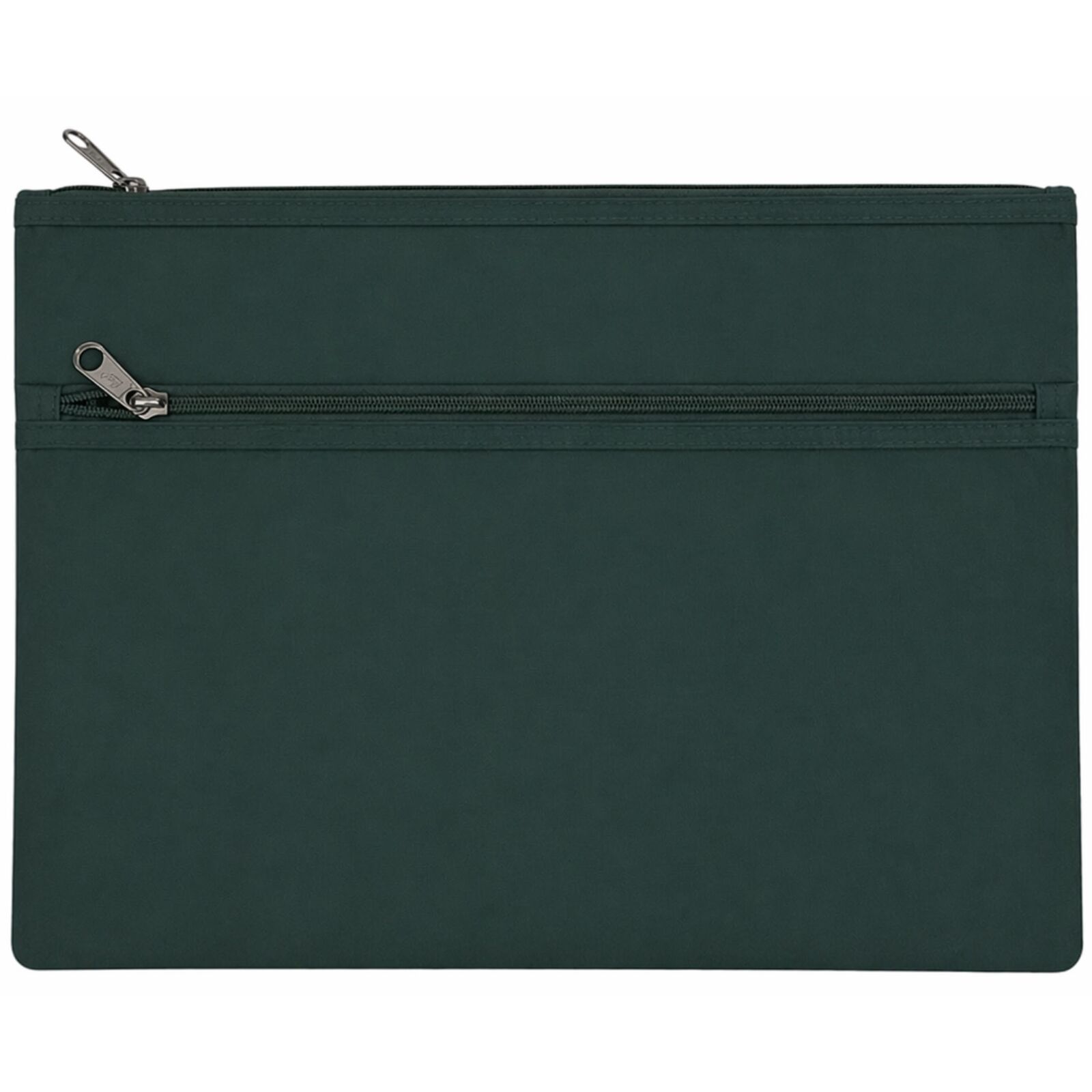 Leuts Jumbo Pencil Case Zip Large Capacity Pen Pouch Compartments - Bottle Green β image 3