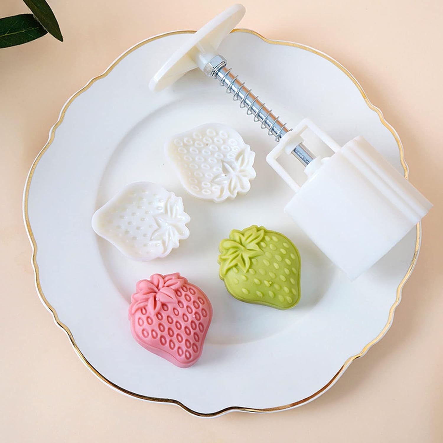 Plastic Material Mooncake Mold Stamp Cookie Moon Cake Mold Creativity Strawberry DIY Baking Mold for Mid-Autumn Festival โ image 4
