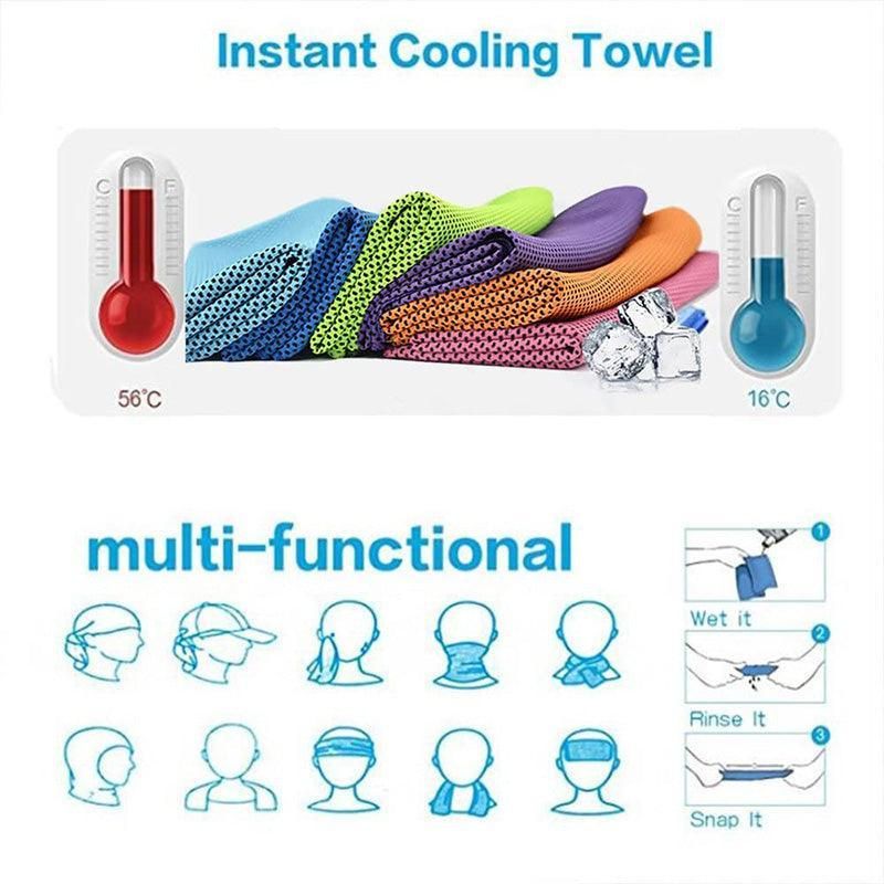 Cooling Towel for Sport Gym Cycling Golf Outdoor Use – Double Layer Ice Fabric - Red — image 6