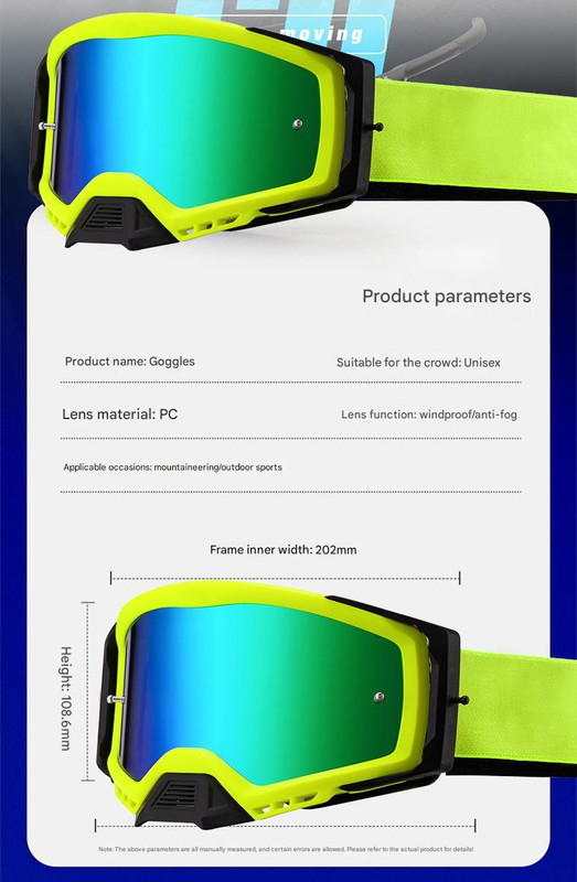 Panoramic Outdoor Sports Goggles - UV Protection, Windproof, Anti-Fog & Impact Resistant(Black-red frame + red film) โ image 3