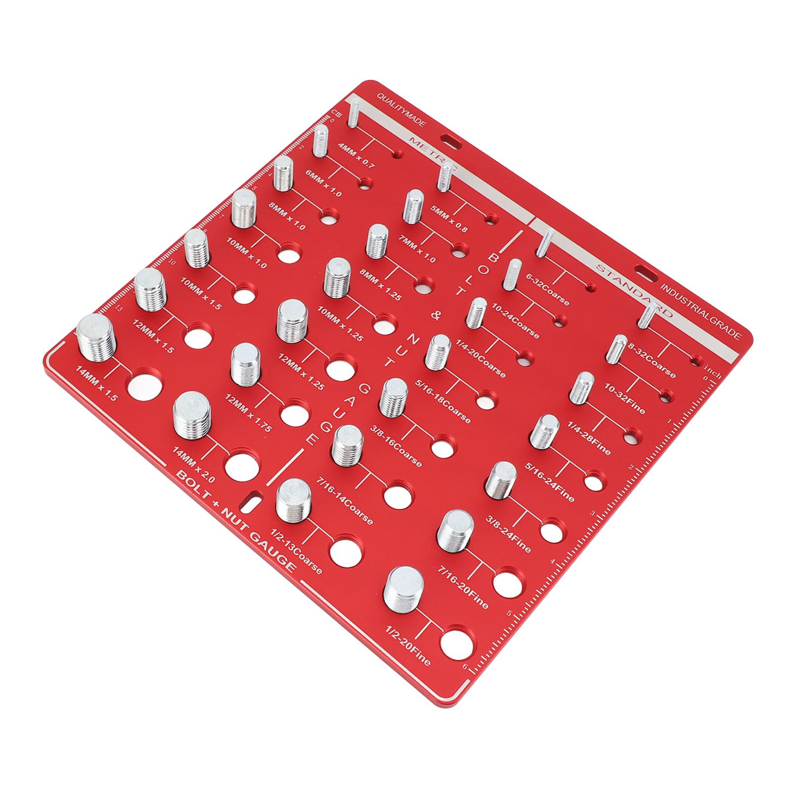28 Hole Bolt Nut Identifier Gauge Metric Aluminum Alloy Nut Bolt Thread Checker for DIY Buffs โ image 3