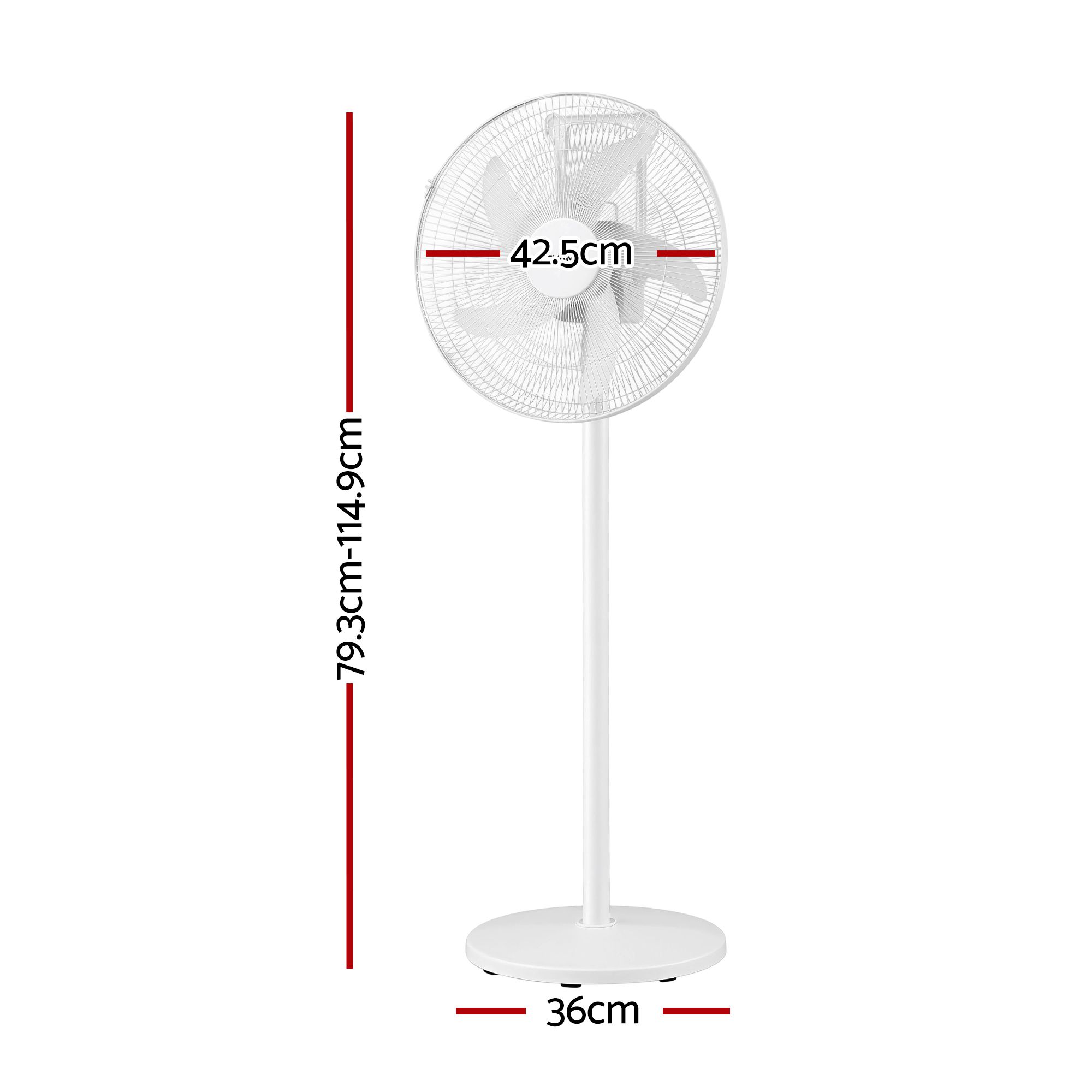 DEVANTI 16" 5-in-1 Rechargeable Fan for Pedestal Table Floor Wall Ceiling — image 2