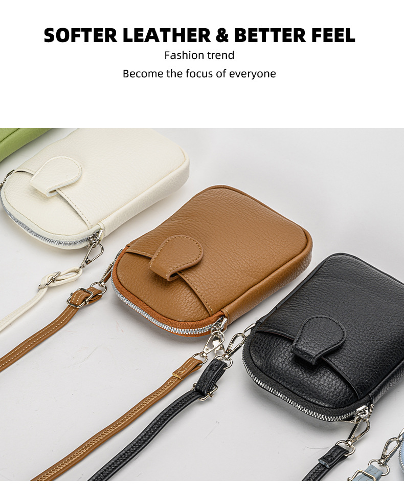 Brown Chic Crossbody Phone Bag - Womens PU Leather Mini Shoulder Purse with Adjustable Strap โ image 4