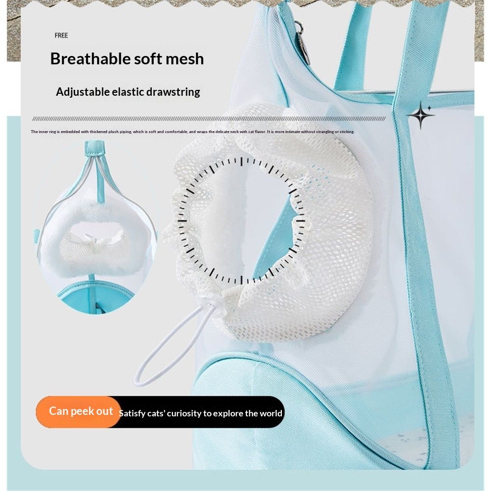 Mesh Dog Sling for Small Dogs and Cats-Light & Breathable Cat Carrier Pouch, Soft Puppy Purse with Adjustable Shoulder Strap (Mint green ) โ image 3