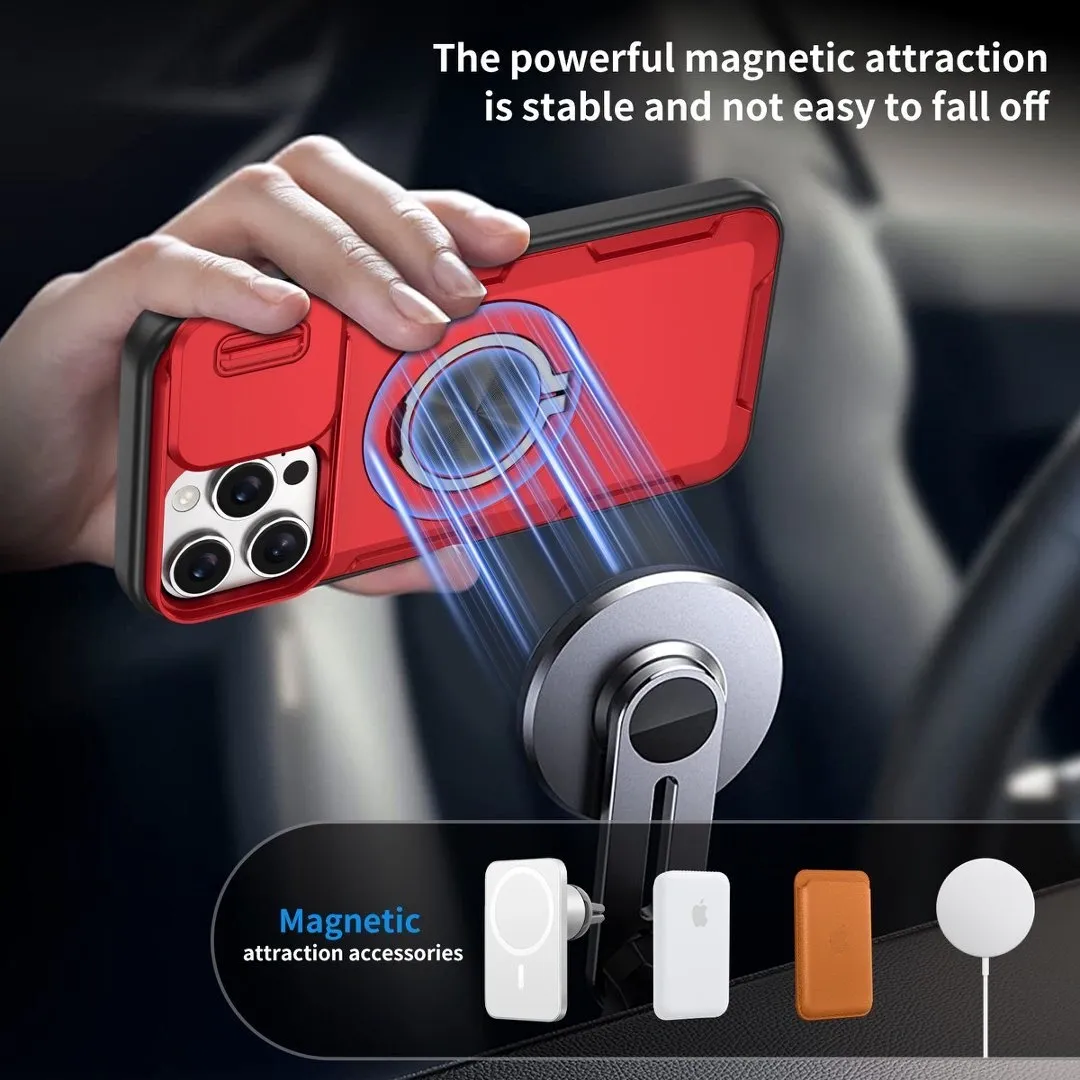 2-in-1 Magnetic Sliding Lens Case, Red for iPhone 16 Pro Max โ image 4