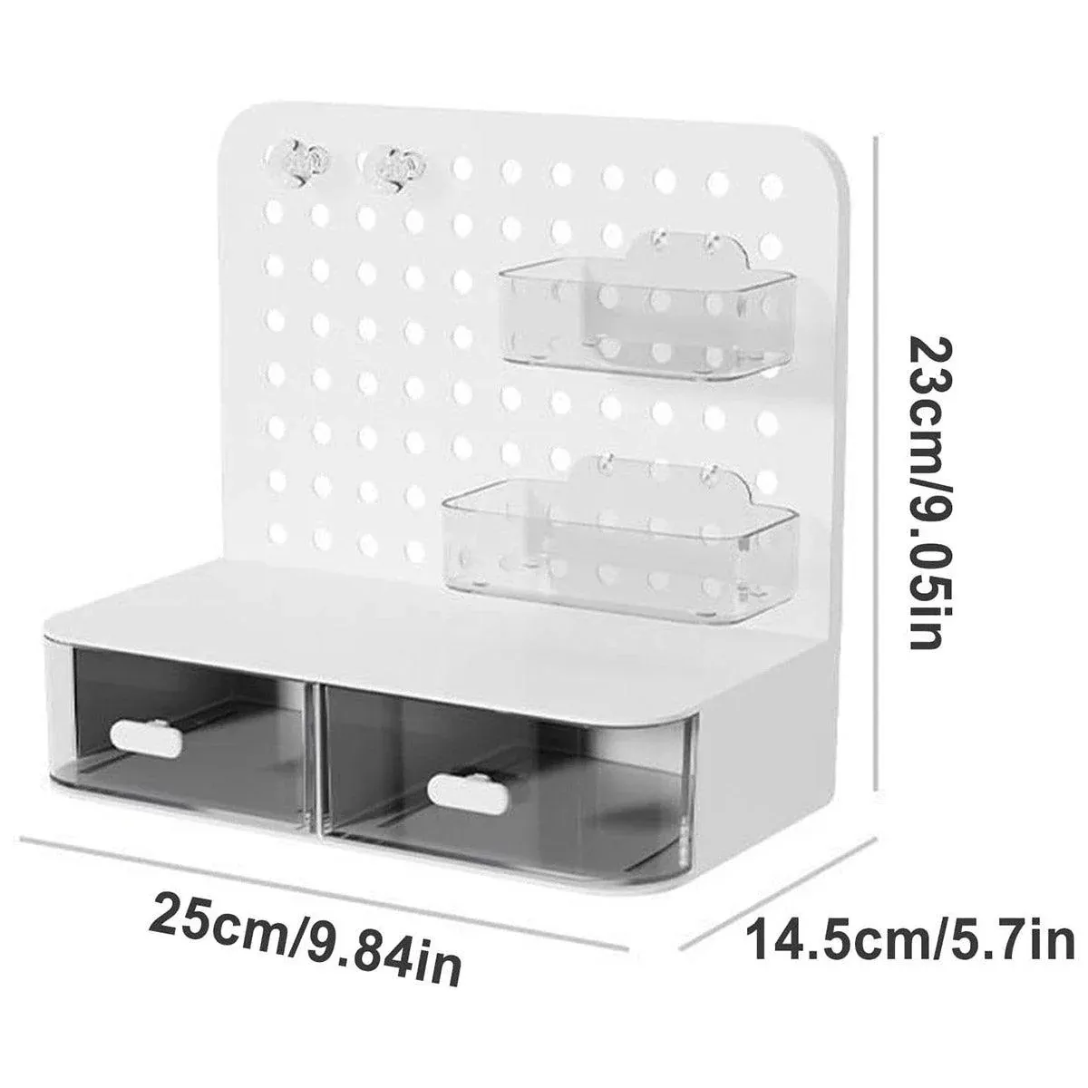 Desktop Storage Box Drawer Organizer Hole Plate Shelf Sub Storage Solution โ image 3