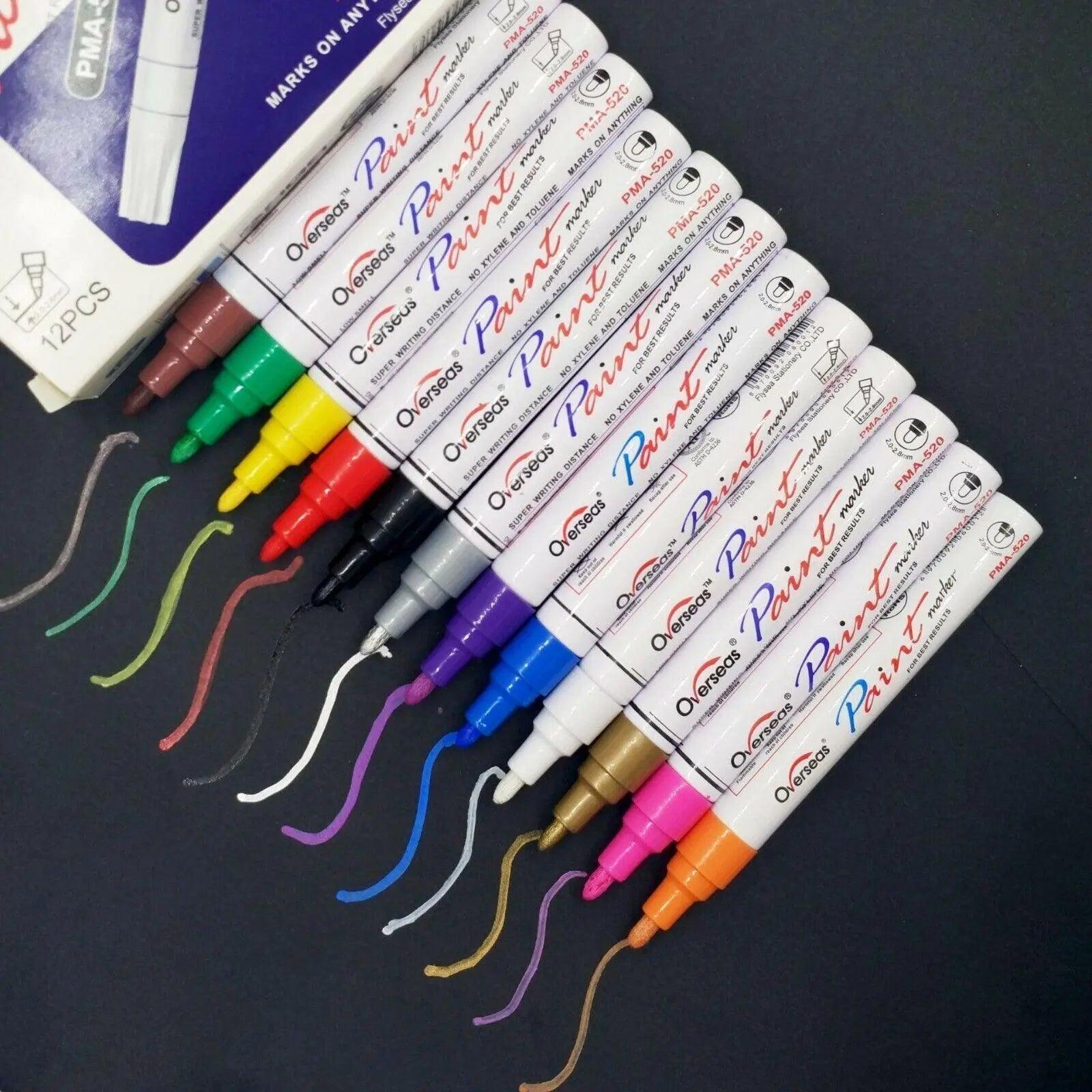 Multicolour Permanent Paint Marker Pens for Tyre Metal Glass Rubber - Purple โ image 4