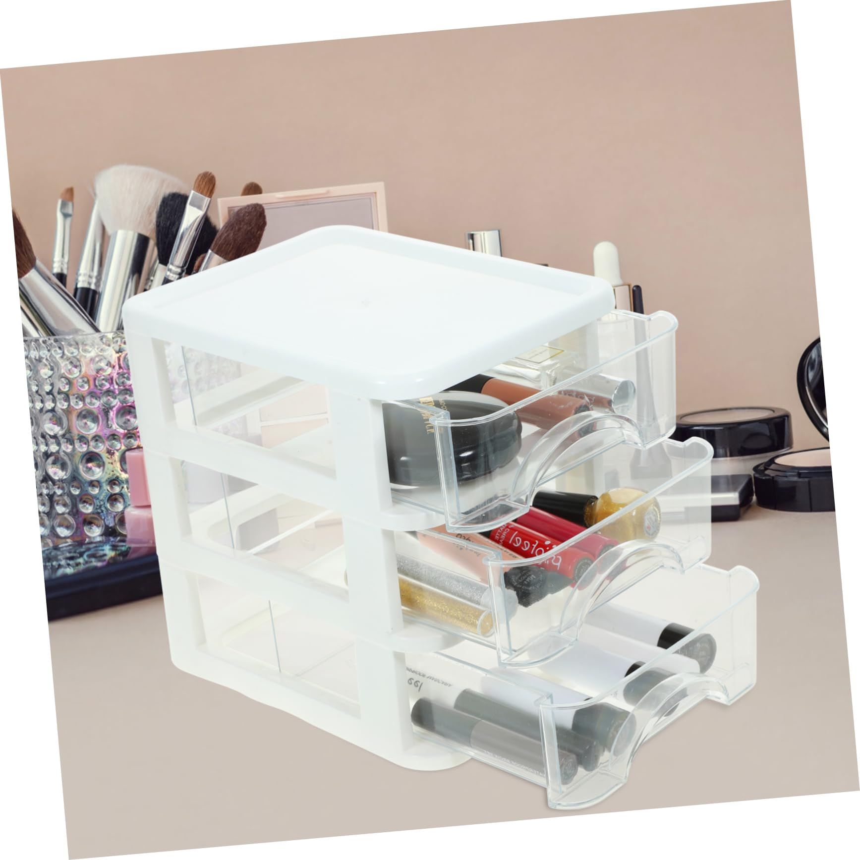 Drawer Office Desk Storage Bins Storage Shelves Storage Shelf Storage Container Stationery Organizer Bathroom Organizer Makeup — image 3