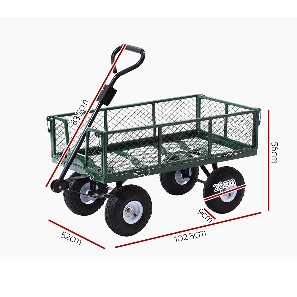 Gardeon Mesh Garden Steel Cart - Green โ image 2