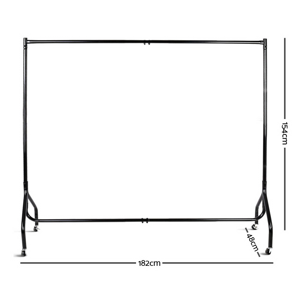 Artiss Clothes Rack Airer Coat Stand 6FT Rail Wheels โ image 2