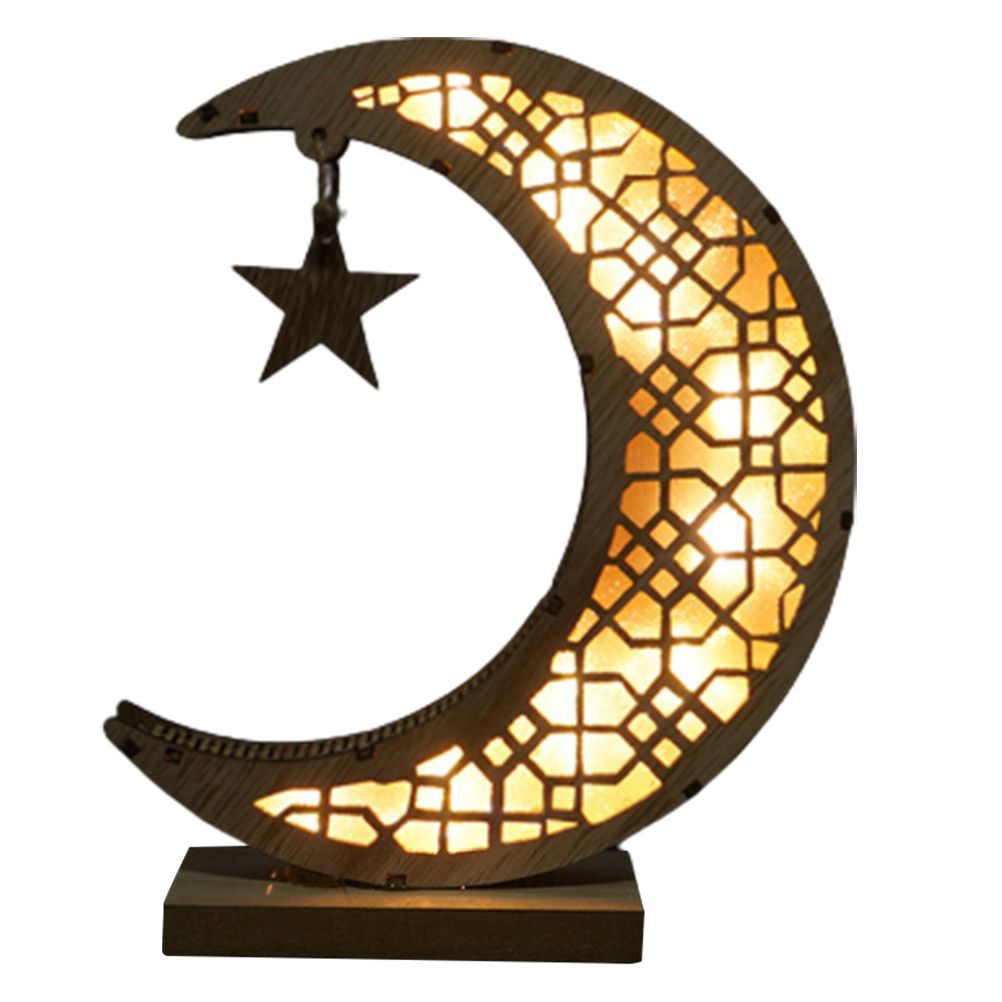 Ramadan LED Decorative Lights Wooden Crafts Night Light for Muslim Ramadan Gift Islamic Wall Table Decoration โ image 2