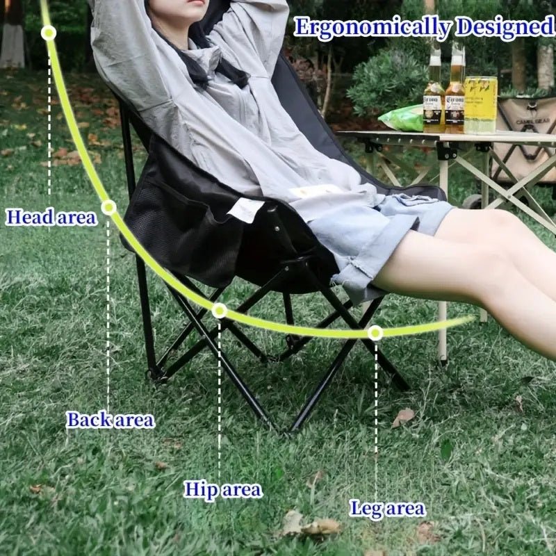 RAZOJESS Enlarged Moon Chair for Outdoor Camping Fishing Picnic Green — image 4
