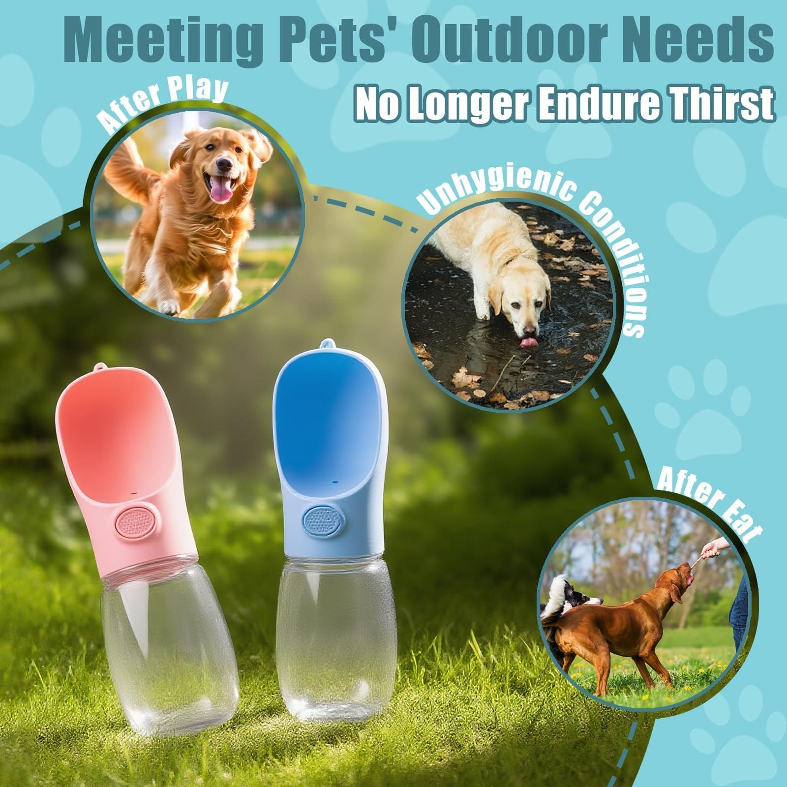 Portable Pet Water Bottle for Outdoor Walks, Travel, and Hiking – Leak-Proof Dog Water Dispenser with Bowl, Easy One-Hand Operation for Dogs, Cats, and Small — image 5