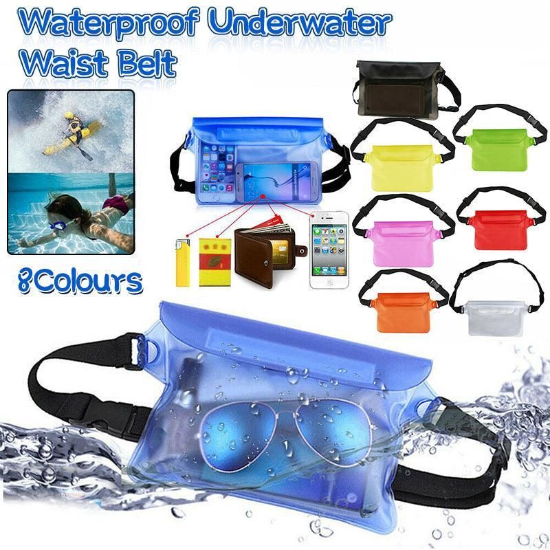 Waterproof Underwater Waist Belt Bum Bag Beach Swimming Boating Dry Phone Pouch - Red โ image 5