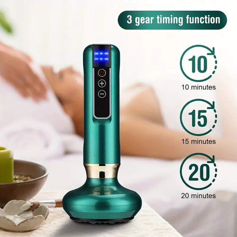 12 Levels Electric Cupping Massager Vacuum Suction GuaSha Anti Cellulite Beauty GREEN — image 3