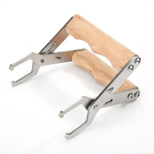 Bee Hive Frame Lifter Tongs Stainless Steel With Wooden Handle for Beekeepers Hive Inspection and Honey Harvesting — image 2