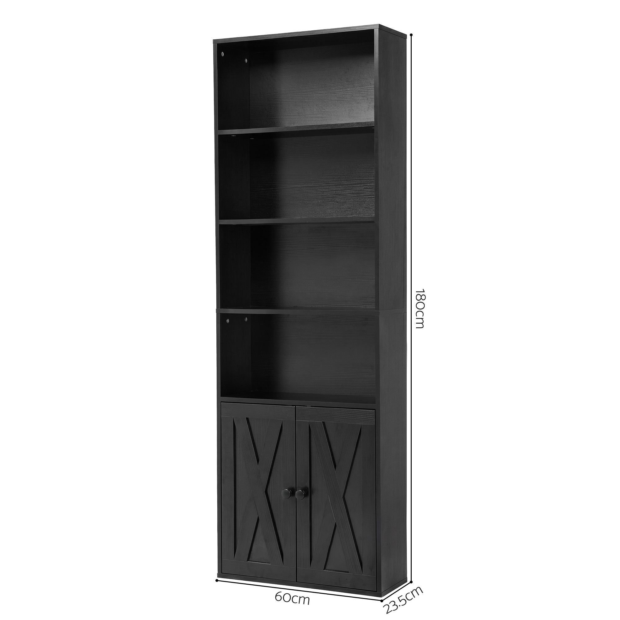 Artiss 6-Tier Bookshelf Display Cabinet Storage Black โ image 3