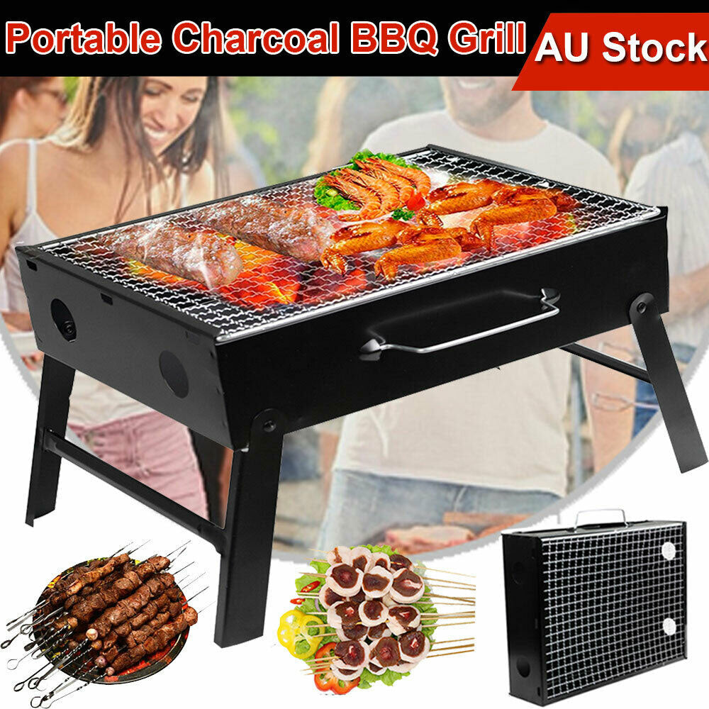 Outdoor Camping Portable & Foldable Charcoal BBQ Grill Hibachi Picnic Barbecue — image 2