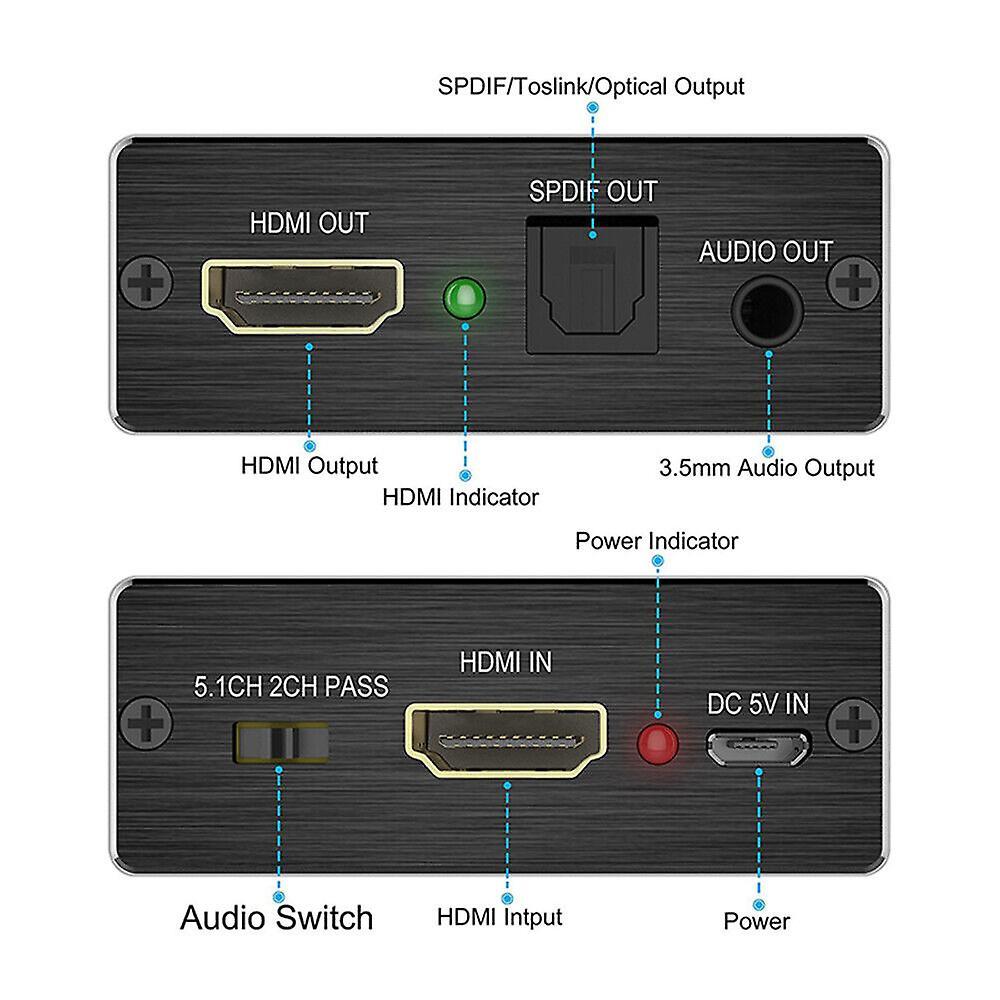 4K HDMI Audio Extractor Converter to HDMI + Optical SPDIF + 3.5mm — image 4