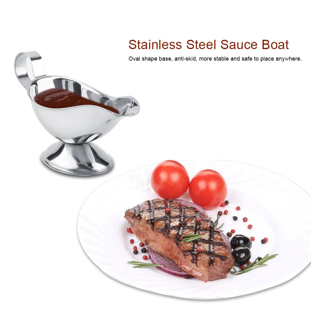 Stainless Steel Steak Pepper Sauce Boat Seasoning Container for Restaurant Kitchen(5oz) โ image 5