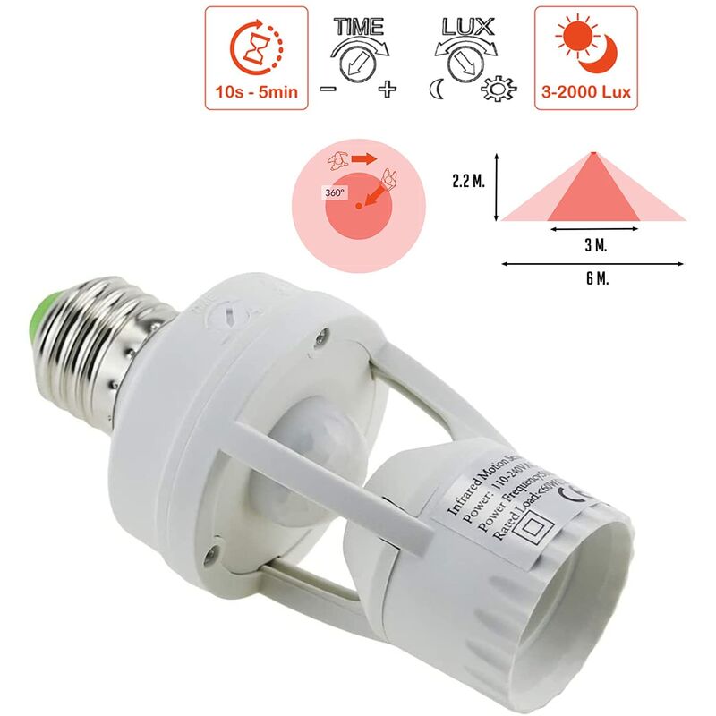 Pir Motion Sensor Light Bulbs With E27 Base For Indoor Use With Time And Light Setting — image 4