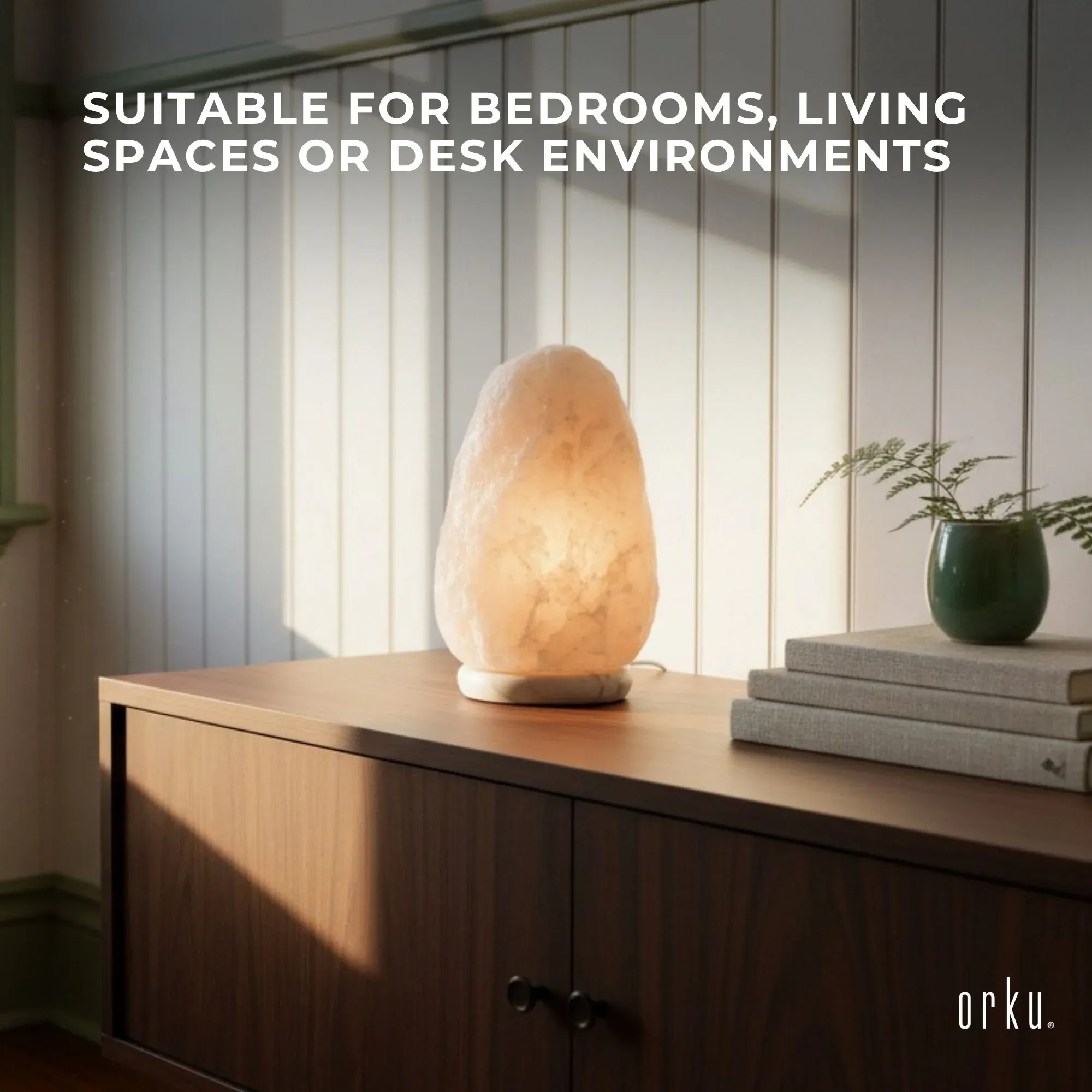 Orku 3-5Kg Himalayan White Salt Lamp - Natural Rock Shape Night Light — image 3