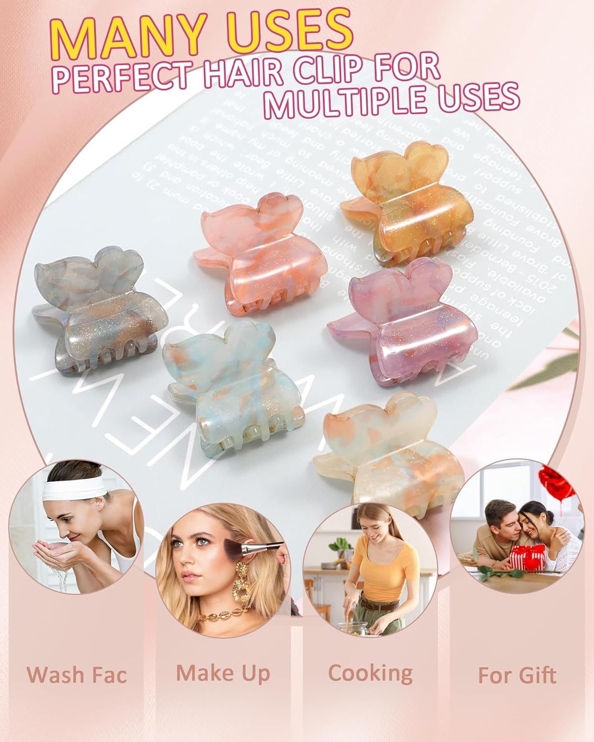 12Pcs Small Hair Clips or Women Girls Acrylic Mini Claw Clips Cute Hair Jaw Claw or Hair Styling Accessories (Butterly style) — image 6