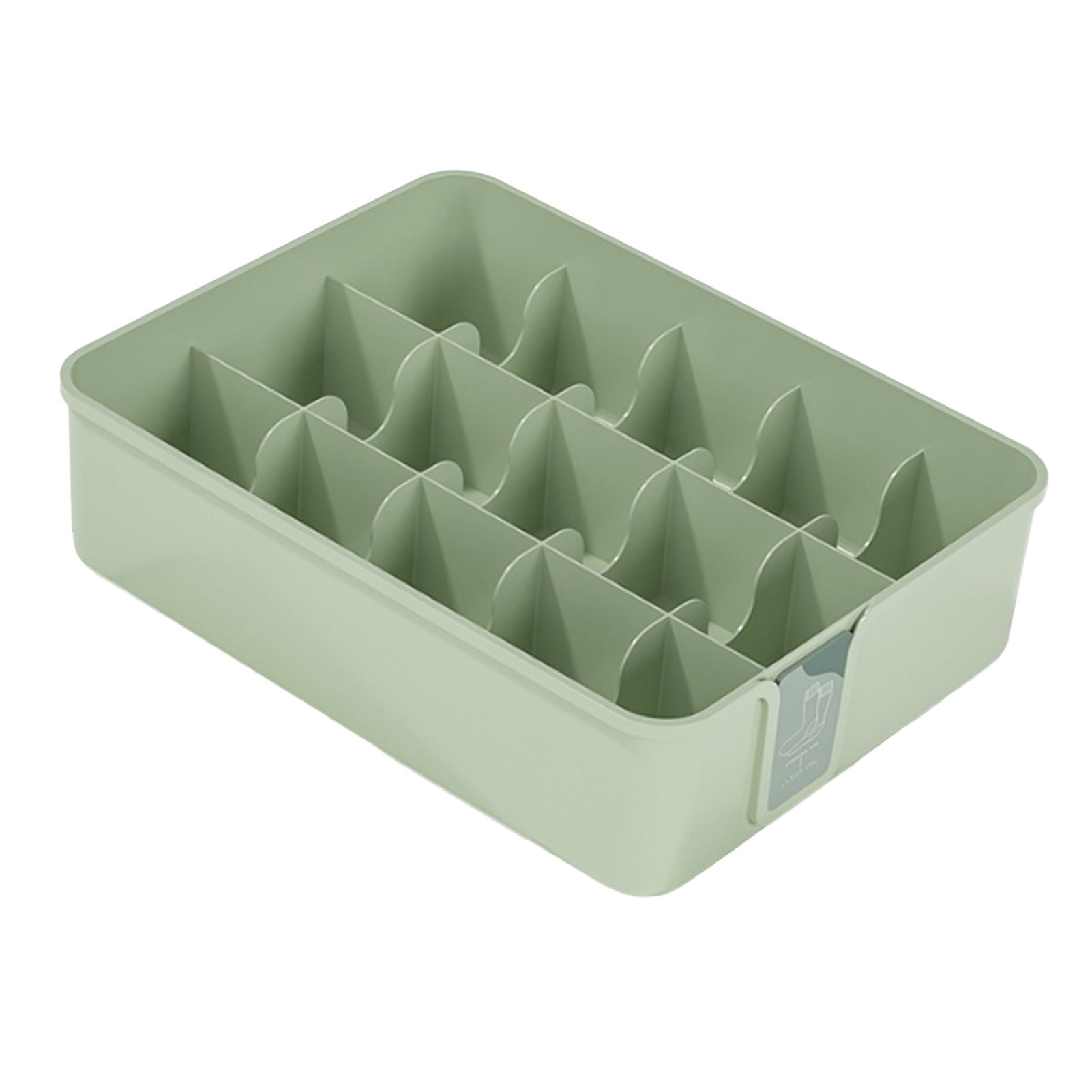Sock Underwear Organizer Divider Plastic 15 Cell Closet Drawer Storage Box for Panty Ornament Ties Green โ image 6