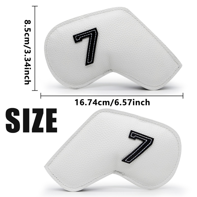 Gray Green Golf Iron Head Covers Set of 10 - Waterproof PU Leather Club Protectors with Embroidered Numbers (3-9, P, A, S) โ image 5