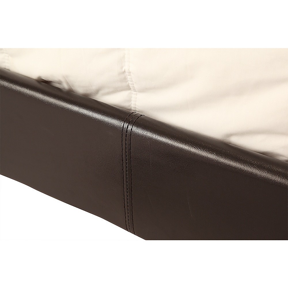 Double PU Leather Bed Frame Brown โ image 6