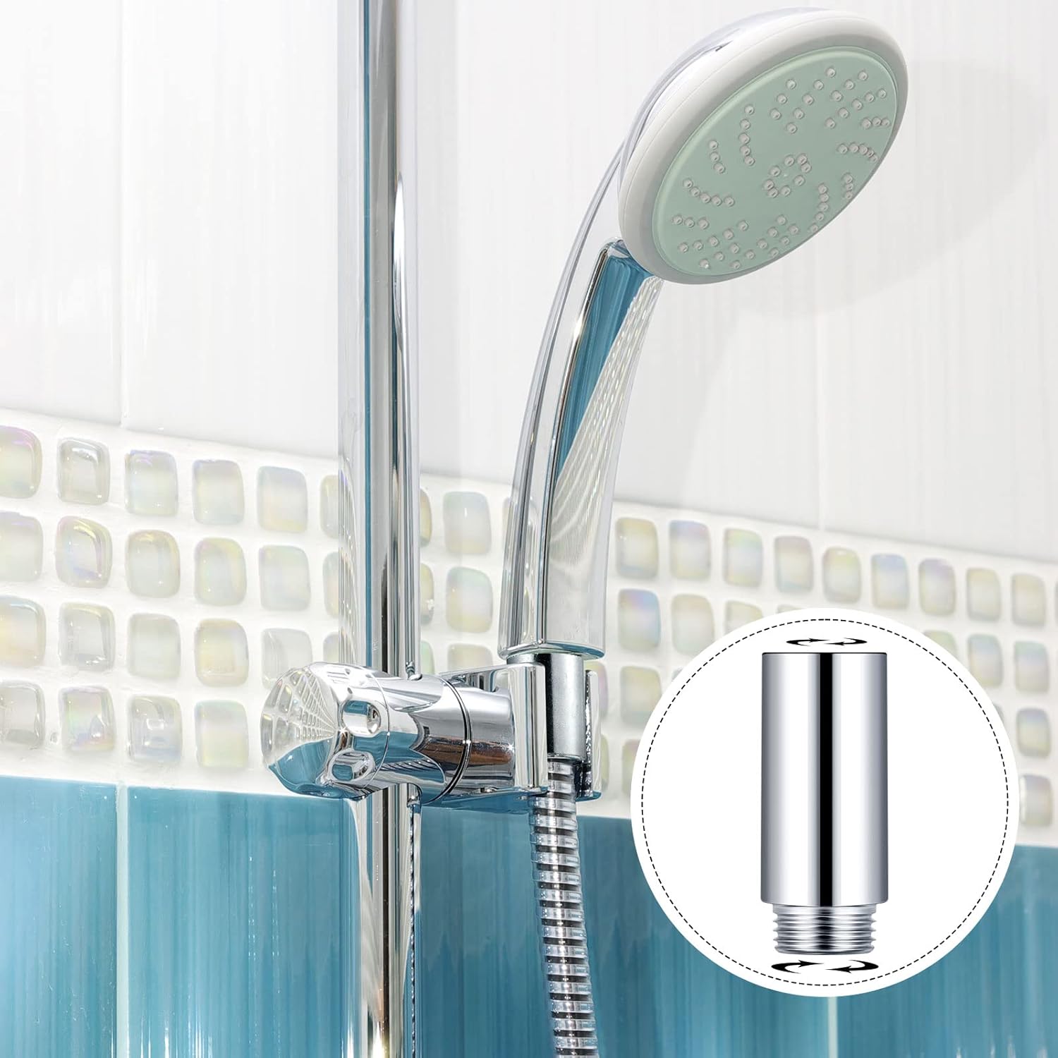 Amylove 2 Pcs Shower Head Extension Arm Stainless Steel Shower Pipe Extension 1/2pt Male to 1/2pt Female Thread Cast Pipe Fitting Coupler Adapter(2 Inch) โ image 5