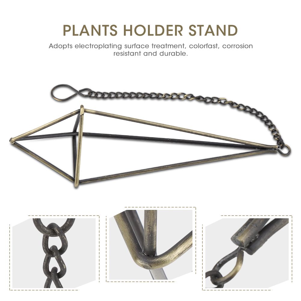 Geometric Triangle Hanging Flower Holder Stand Elegant Air Plants Bromeliads Rack House Decor M — image 5